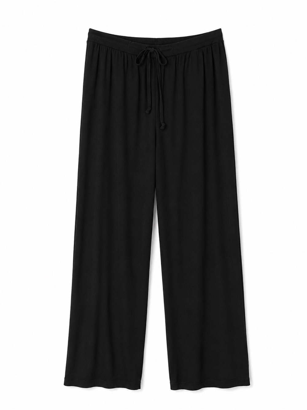 Black Wide‑Leg Drawstring Pants – Size Medium